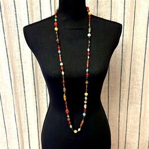 Long beaded bohemian necklace